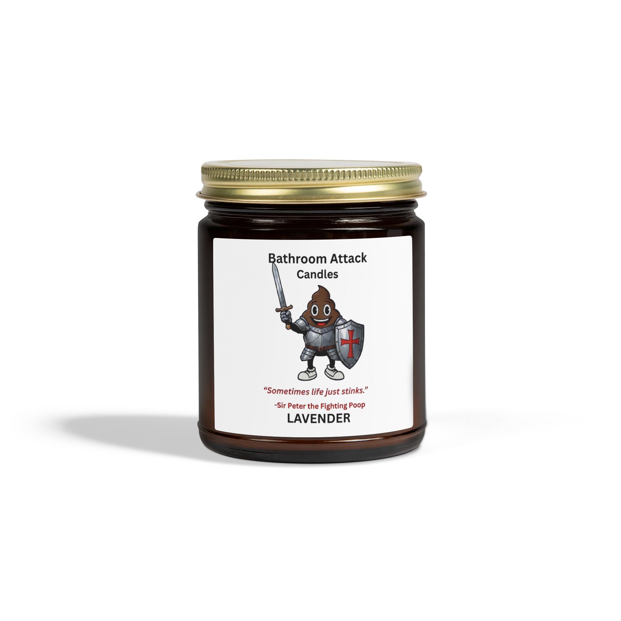 BATHROOM ATTACK CANDLES Lavender Scented, Coconut Apricot Wax (9oz)